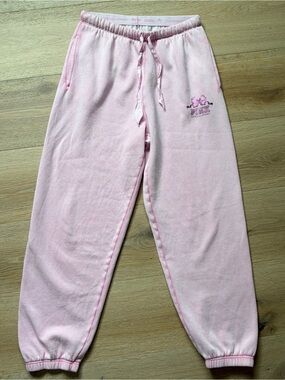 PINK x LoveShackFancy Fleece Jogger Sweatpants Pink Size M NWOT*V23
